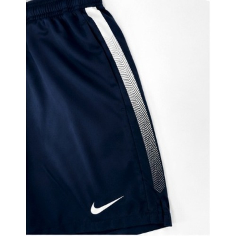 Nike Dri-FIT Soccer‎ Shorts Mens Medium Navy Blue Side Stripe Athletic Training - Picture 2 of 5